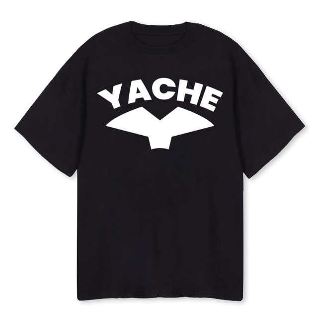 YACHE I Black Oversized Tee.