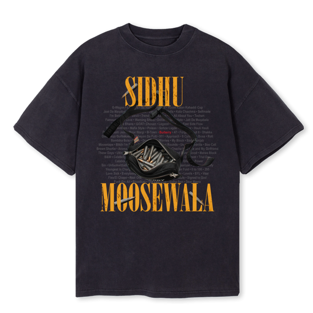 MOOSEWALAB Vintage Black Oversized Tee.