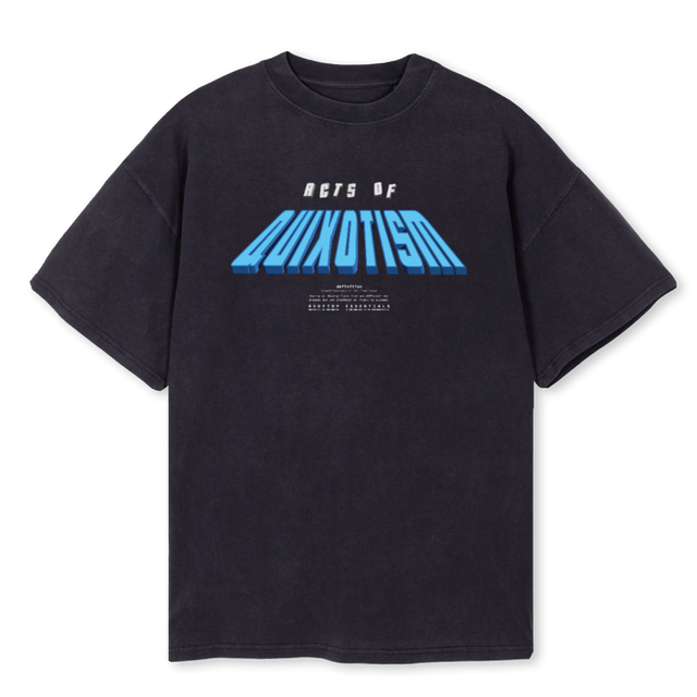 QUIXOTISM Vintage black Oversized Tee.
