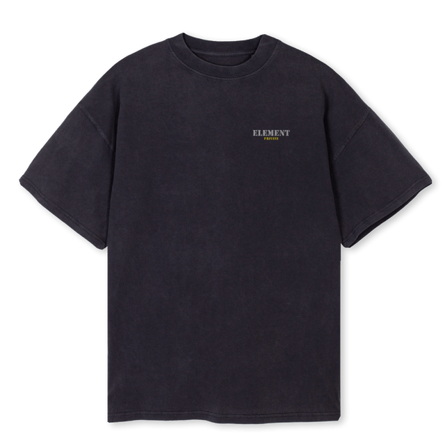 PLA BT ELEMENT Vintage Black Oversized Tee.