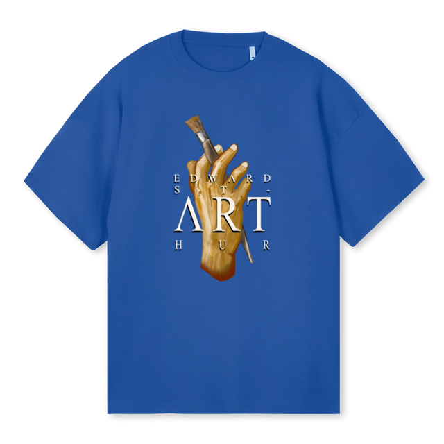 BROWN ART TSHIRT Cobalt Blue Oversized Tee.