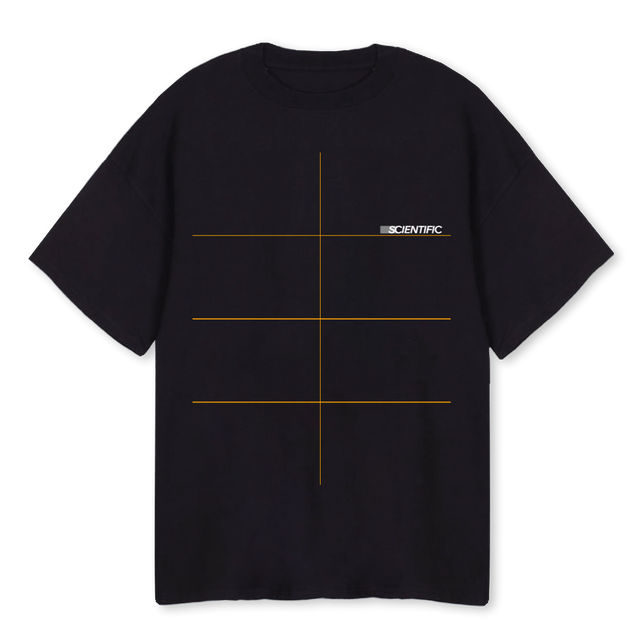 SCIENTIFIC TEST Black Oversized Tee.