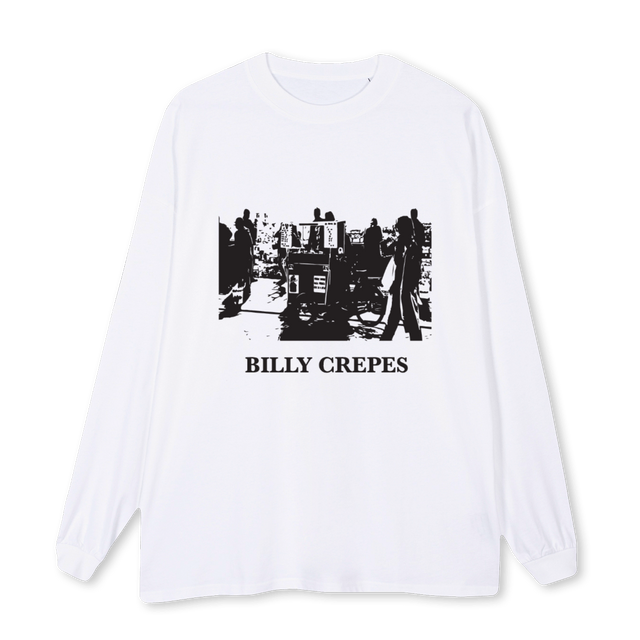 BILLYCREPE White Oversized LS Tee.