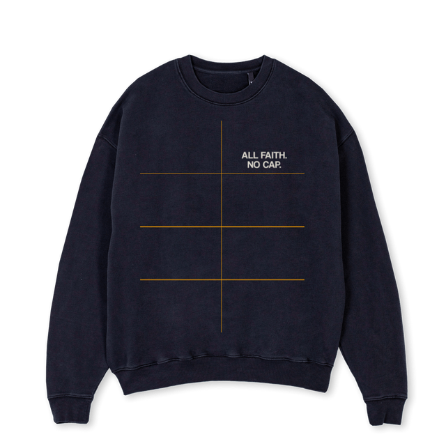 CREWSAMPLE Vintage Black Oversized Crewneck Sweater.