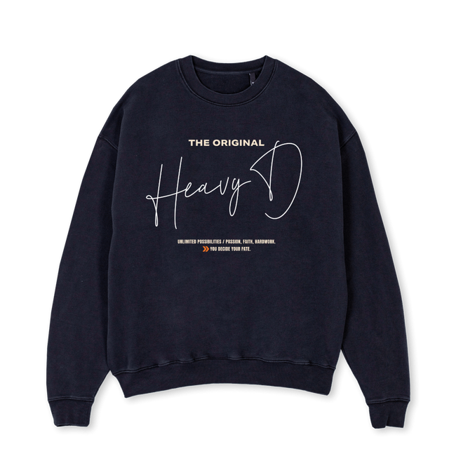 HVYCREW Vintage Black Oversized Crewneck Sweater.