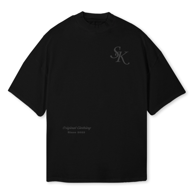 KING OF KINGS TE Black Oversized Mock Neck Tee.