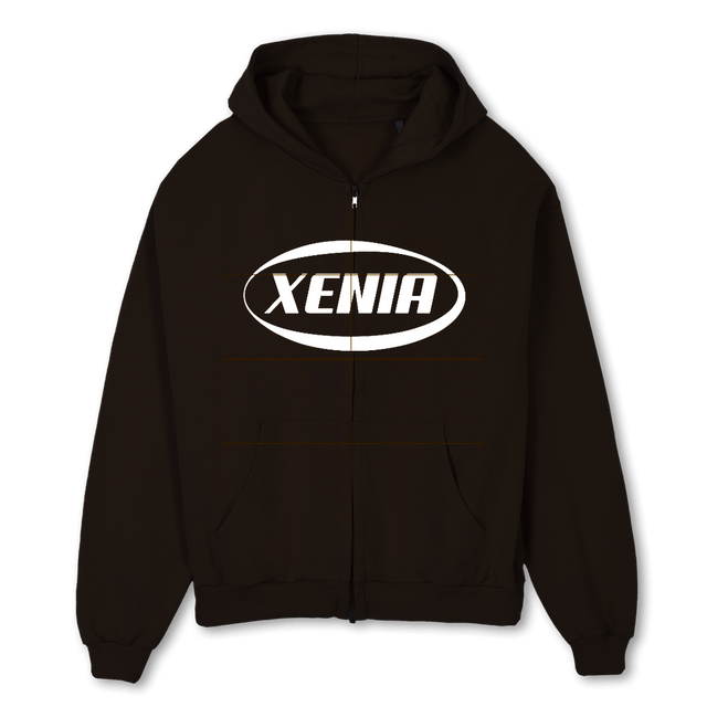 XEN ZIP Black Oversized Zipped Hoodie.