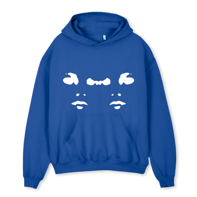 TWOFACES STAINED Cobalt Blue Oversized Hoodie.