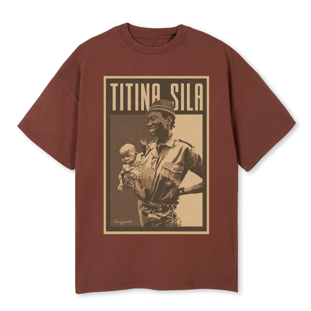 TITINA Vintage Brown Oversized Tee.