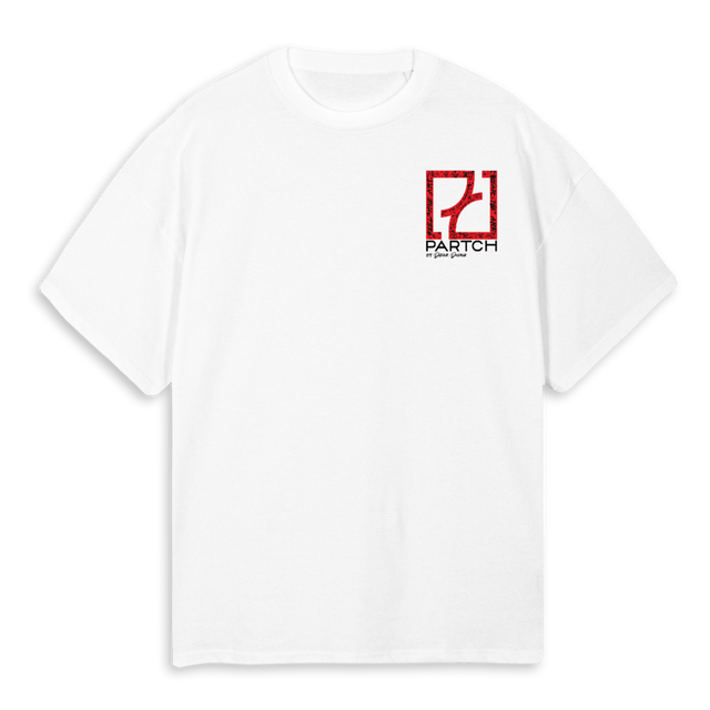 RED ART OVERSIZE WHT White Oversized Tee.