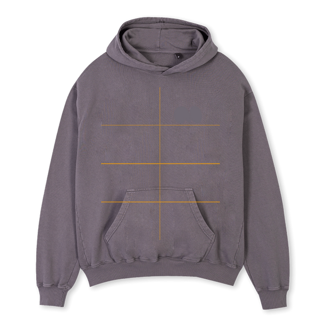 GREY HOO Pigment Grey Oversized Hoodie.