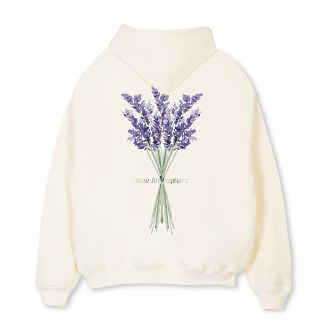 LAVENDER Cream Oversized Hoodie.