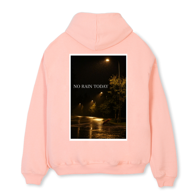 HOODIE BACK RAIN Pink Clay Oversized Hoodie.