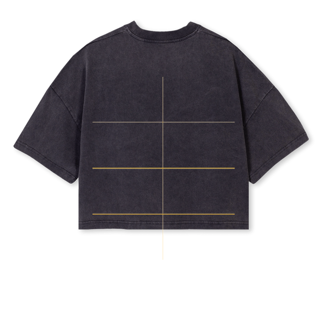 XENOWOMENS Vintage Black Cropped Oversized Tee.