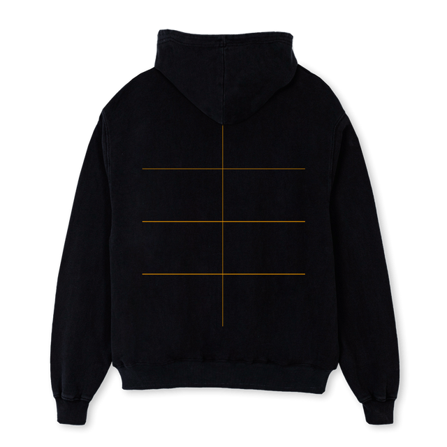 CONKISS Black Oversized Zipped Hoodie.