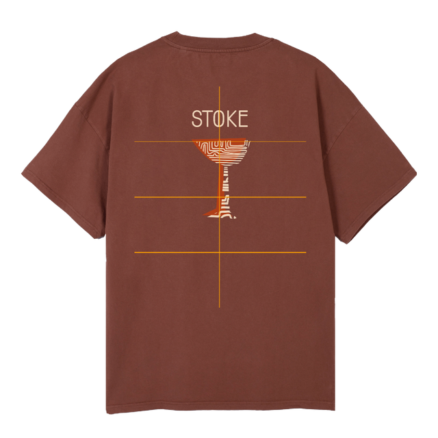 RADSTOK MARTINI Vintage Brown Oversized Tee.