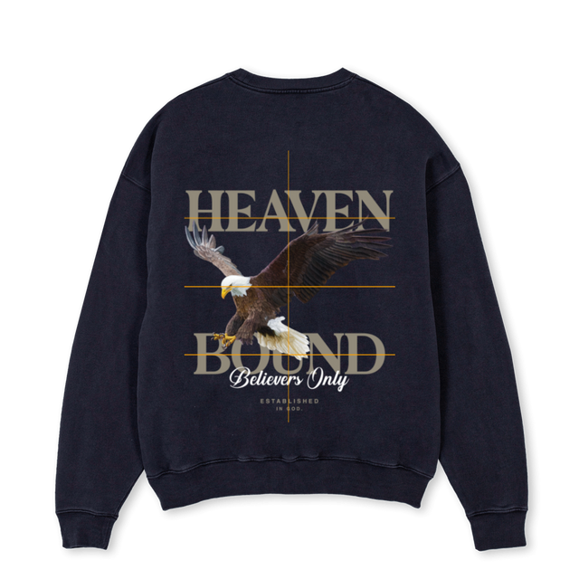 HBCREW Vintage Black Oversized Crewneck Sweater.