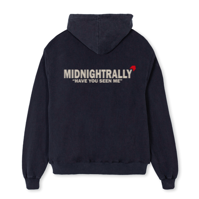 MIDNIGHTRALLY Vintage Black Oversized Hoodie.