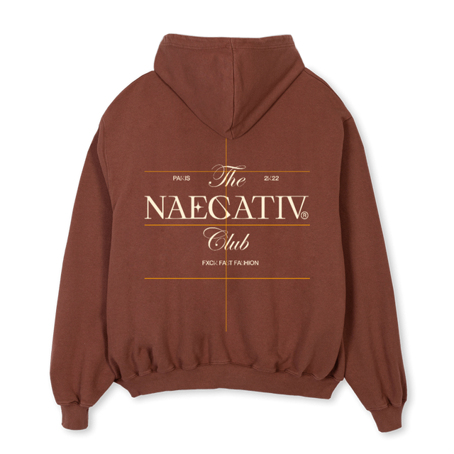 NAEGATIV CLUB HOODIE Vintage Brown Oversized Hoodie.