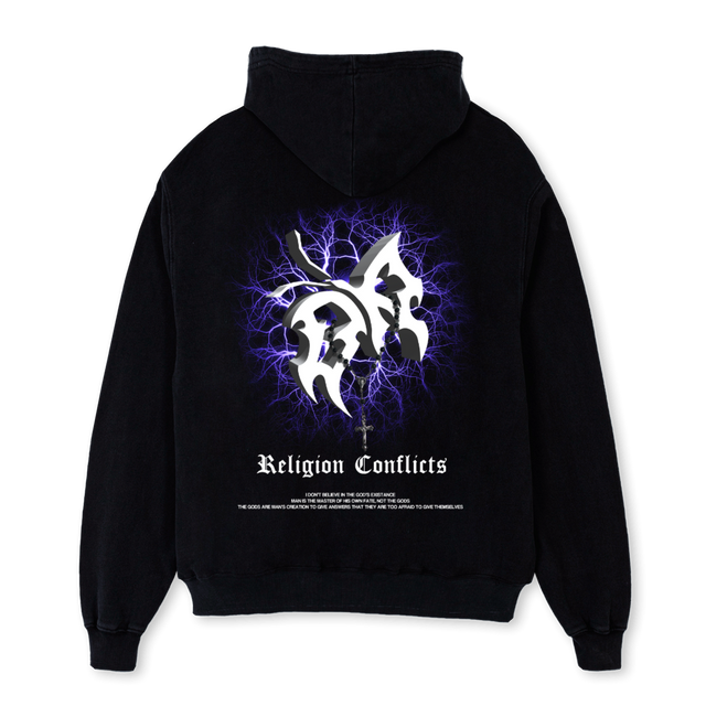 ROSARY HOODIE Black Oversized Hoodie.