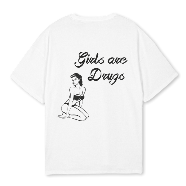 THRUE GIRLS White Oversized Tee.