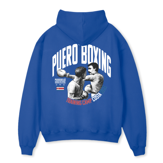 PUERO BOXING Cobalt Blue Oversized Hoodie.