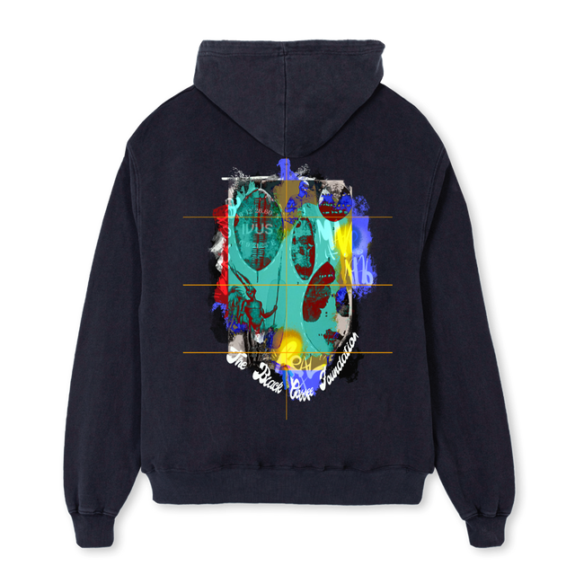 BCOFFEE  Vintage Black Oversized Hoodie.