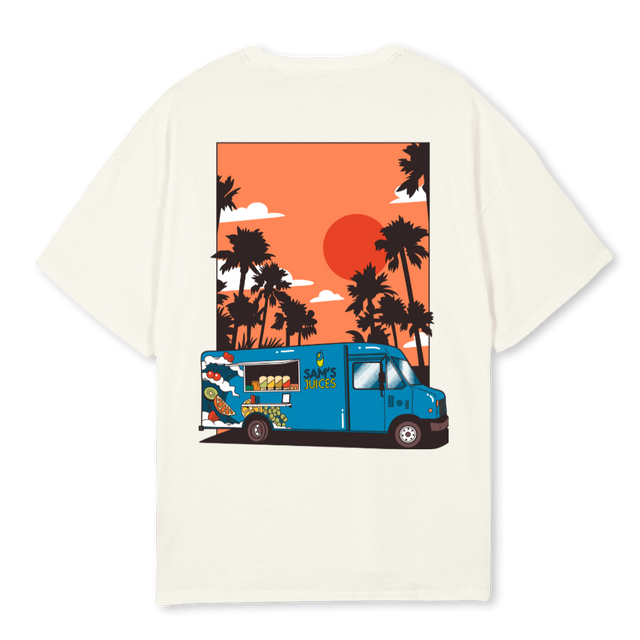 SUNSET Cream Oversized Tee.