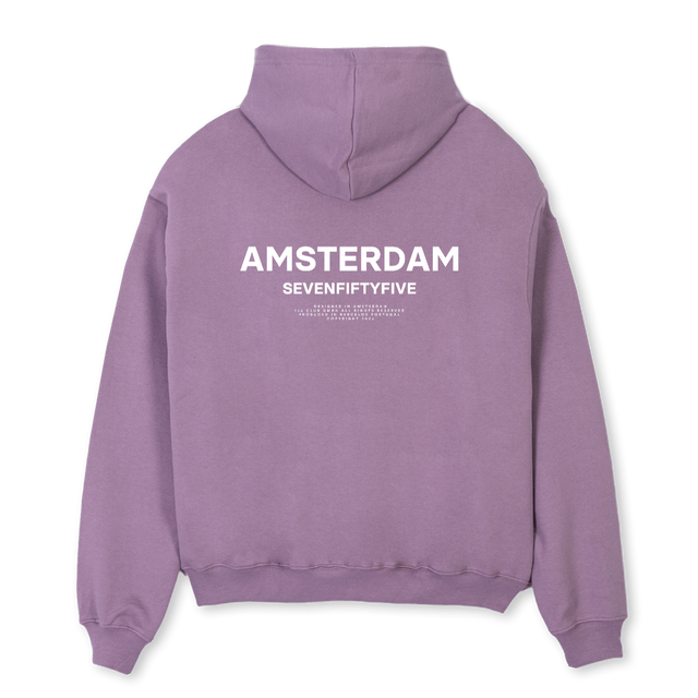 BACK TEXT Purple Oversized Hoodie.