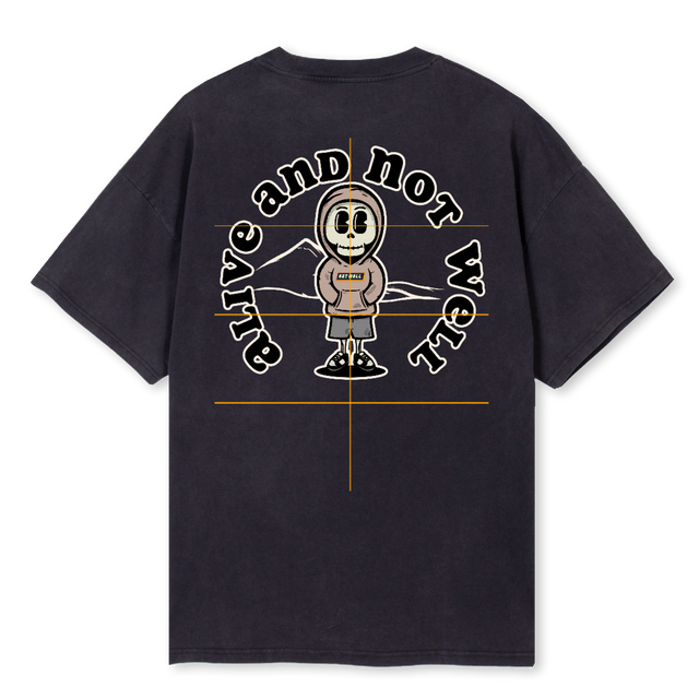 ALIVEANDNOTWELLDARK Vintage Black Oversized Tee.