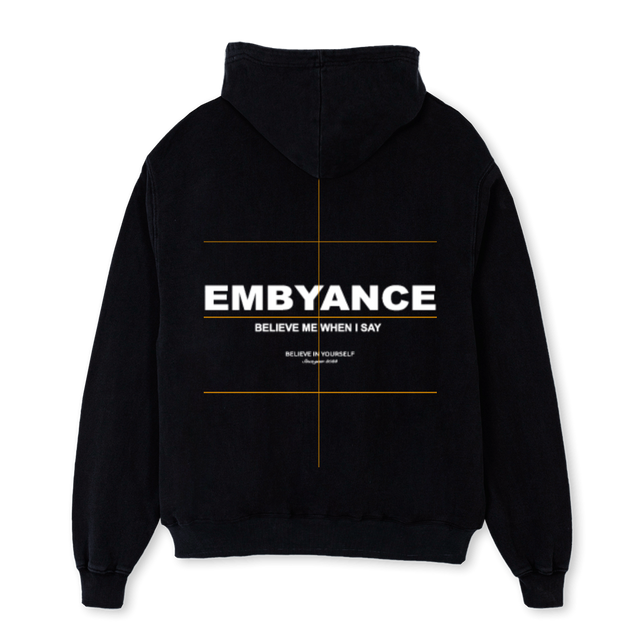 EMBYANCE SAMPLE Black Oversized Hoodie.