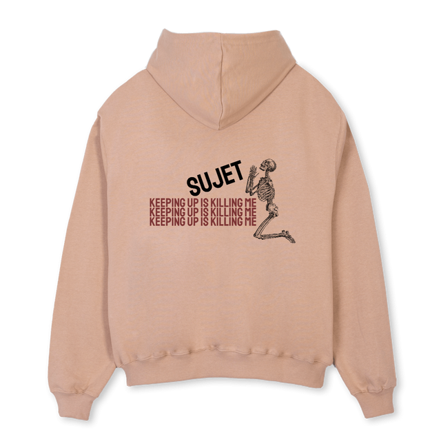 KILLING ME Croissant Oversized Zipped Hoodie.