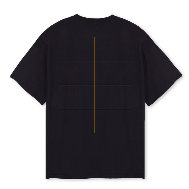QNTM HVID PÅ BLÅ Black Oversized Tee.
