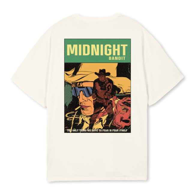 DEATH FEAR Cream Oversized Tee.