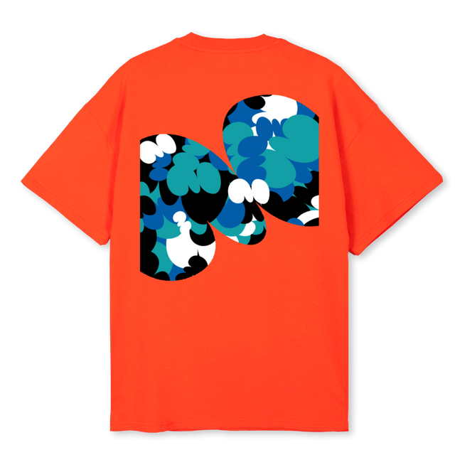 MOVE CAMO BALLOON Hot Orange Oversized Tee.