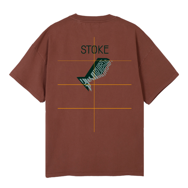 STOKSERVERFISHTEE Vintage brown Oversized Tee.