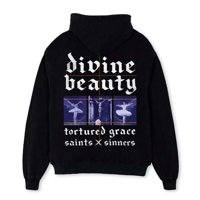 GRACE Black Oversized Hoodie.