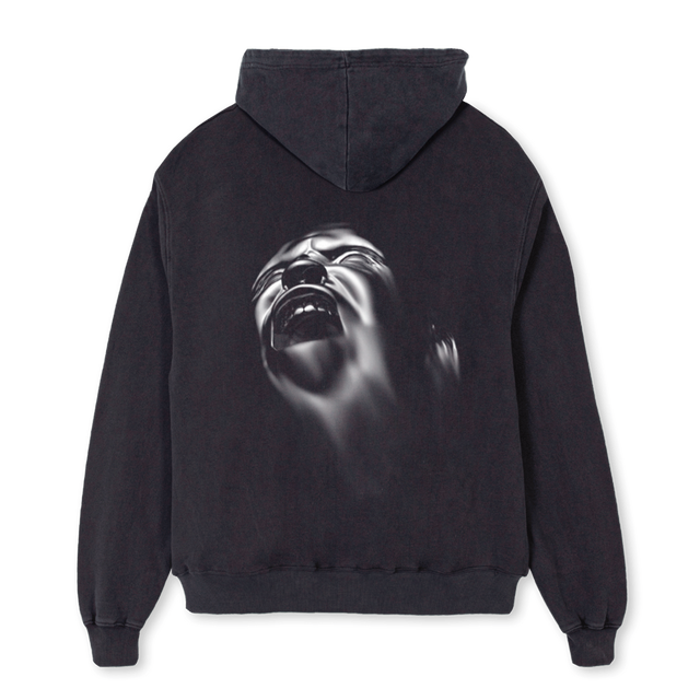 PURE AGONY Vintage Black Oversized Zipped Hoodie.