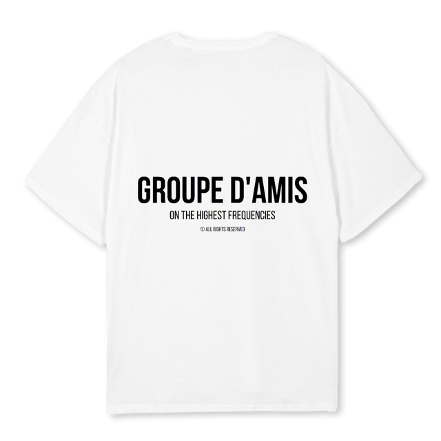 GROUPE DAMIS White Oversized Tee.
