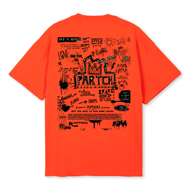 ORG OV POP Hot Orange Oversized Tee.