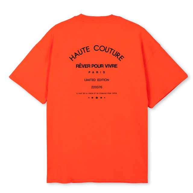 HAUTECOUTURENEW Hot orange Oversized Tee.