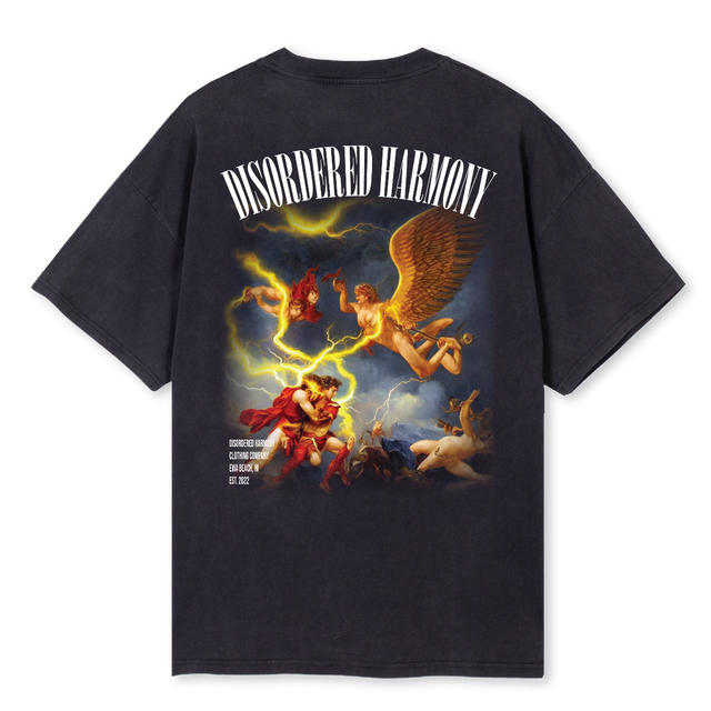 ANGEL 6 Vintage Black Oversized Tee.