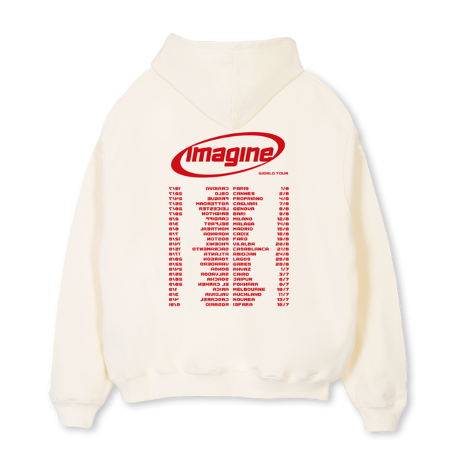 IMAGINETOURDEUXCREAM Cream Oversized Hoodie.