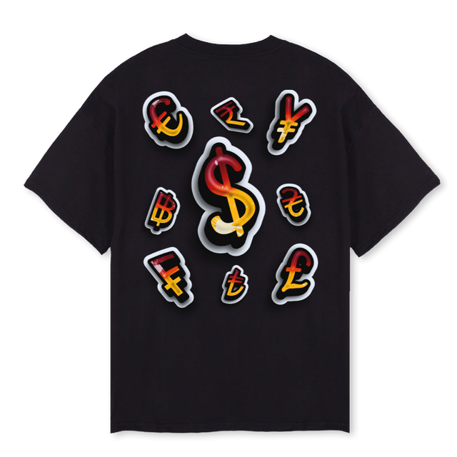 VALUTA Black Oversized Tee.