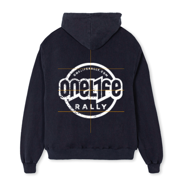 ONELIFE SAMPLE L Vintage Black Oversized Hoodie.
