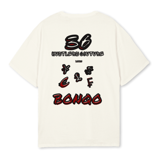 THREESIX HUSTLERS Cream Oversized Tee.