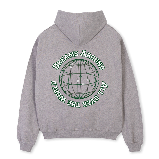 WORLDWIDE DREAMS Grey Marl Oversized Hoodie.