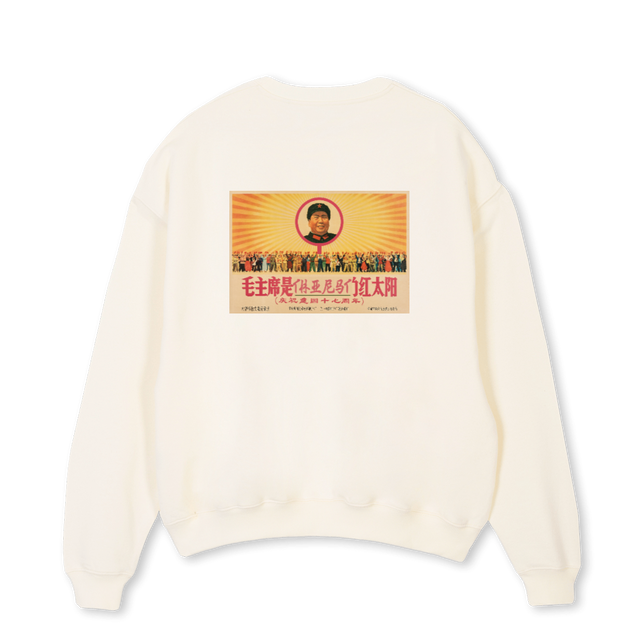 MAO Cream Oversized Crewneck Sweater.