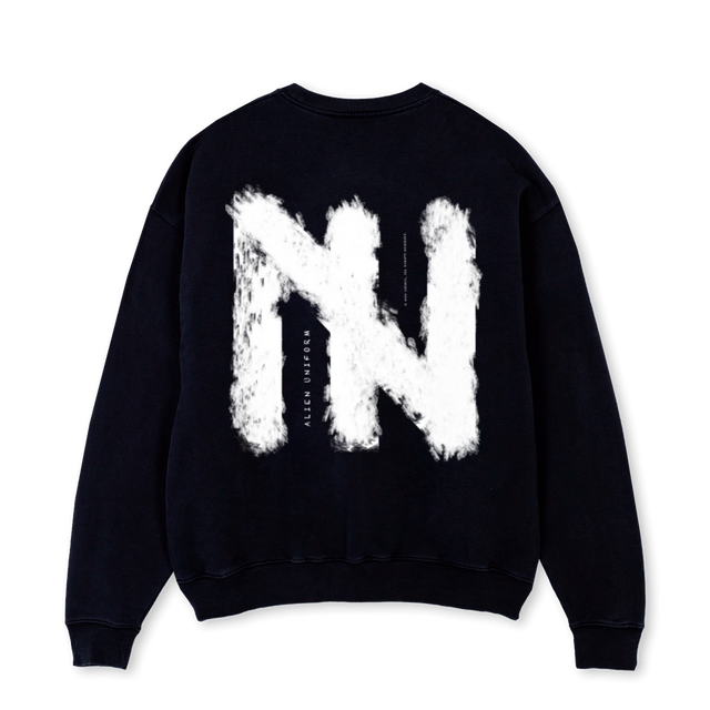 COSWIC UNIFORM Black Oversized Crewneck Sweater.