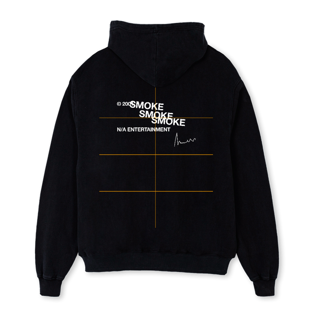 SDS SMOKE BLK HOODIE Black Oversized Hoodie.